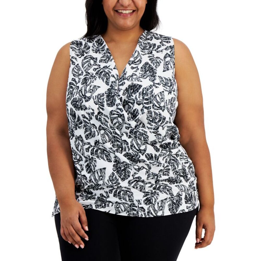 Alfani Plus Size Surplice Neck Top